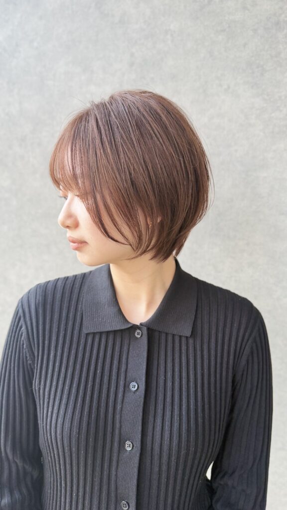 ショートカットショートボブ
カット前