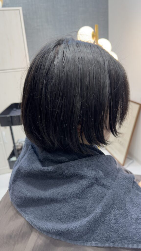 黒髪　ボブ　カット前